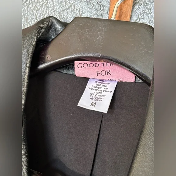 Bad Girl cropped 3/4 sleeve motorcycle Jacket - Picture 3 of 4